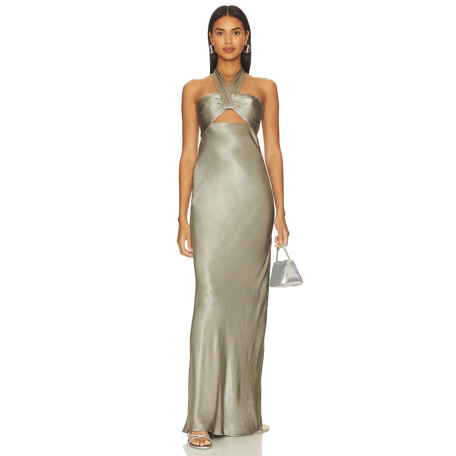 Shona Joy La Lune Dress Halter Satin Cut Out Formal Party Wedding Guest Prom 8 — image 2 of 8